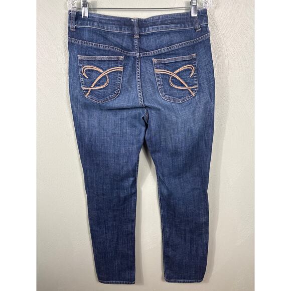 Chico's Platinum Denim Jeans Women's Size 1.5 Medium Blue Casual Stretch Pants - Picture 10 of 11